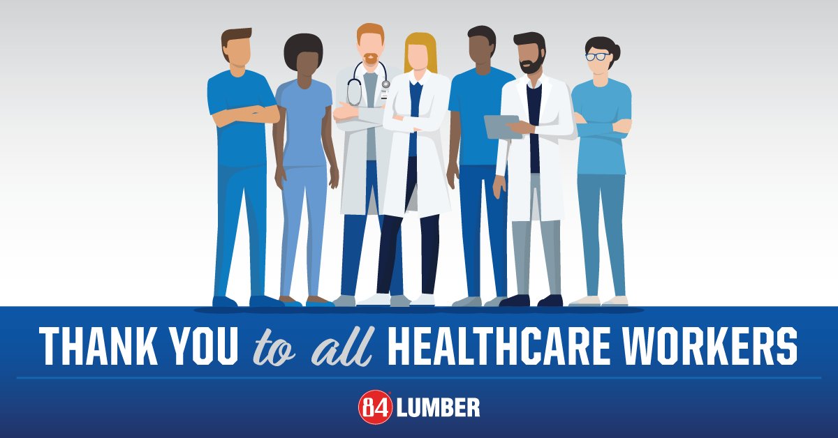 84LumberNews's tweet photo. Thank you to all healthcare workers for your hard work and dedication during these difficult times. We deeply appreciate your service and commitment to the health of others. You are doing exceptional work and we are here to help support you in anyway we can. (1/3) https://t.co/IXdLoM4rXm
