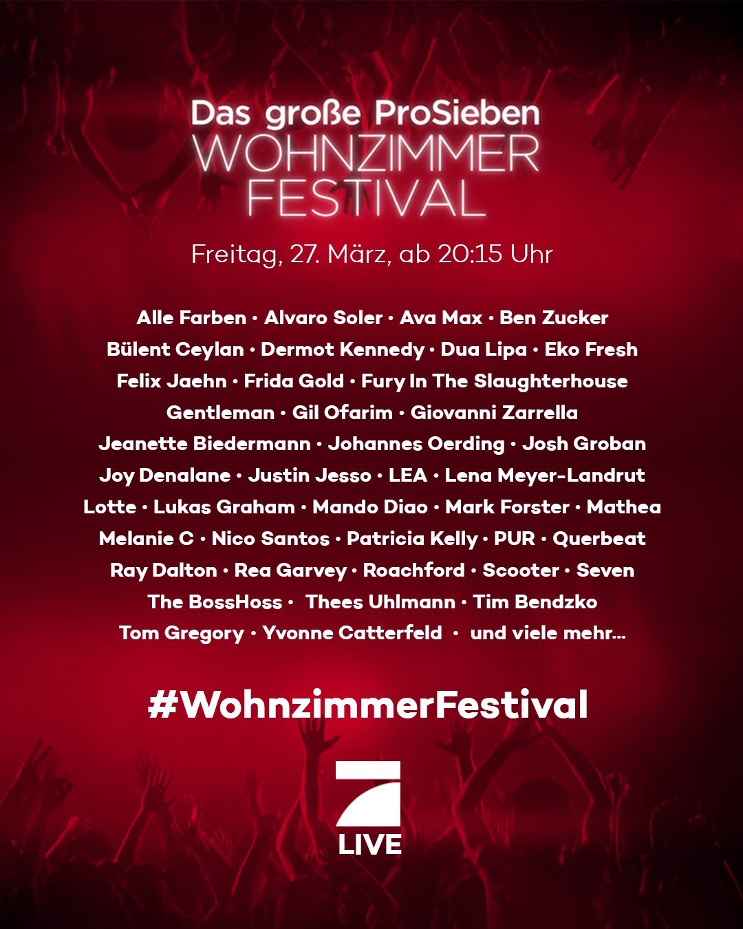 ProSieben on Twitter: "#WohnzimmerFestival. Morgen. " ProSieben on Twitter: "#WohnzimmerFestival. Morgen. "