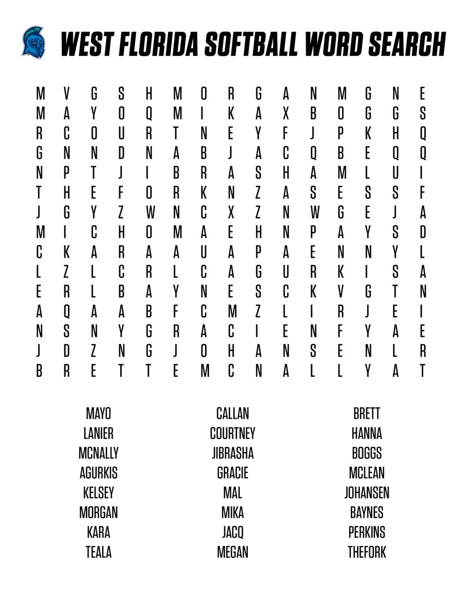 Uwf Softball Start Your Week With A Uwf Softball Word Search Available To Download And Print Here T Co Frobq1qmw9 Goargos T Co 46yowqrsma