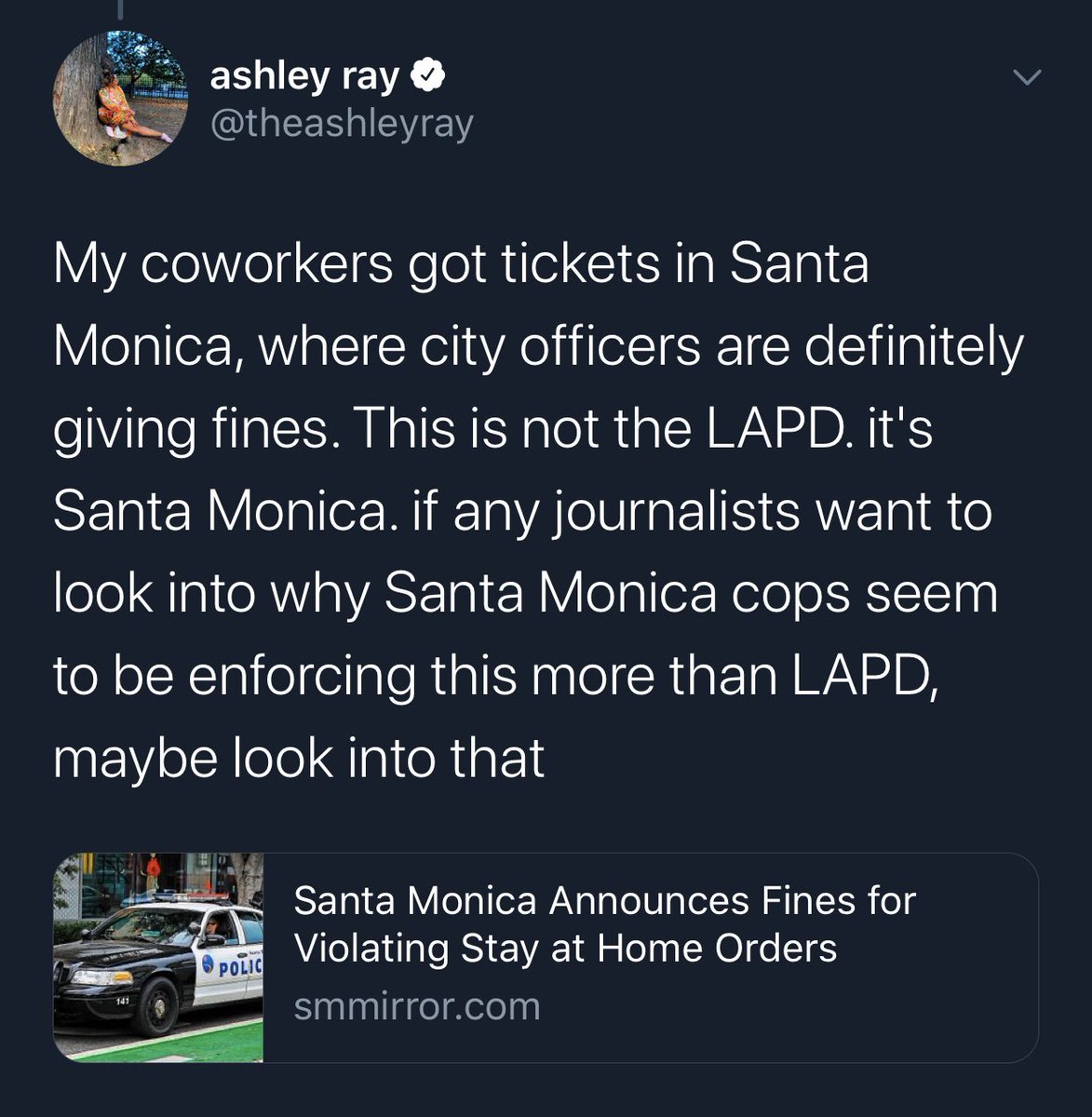 now her “coworkers” got their inflated $400 tickets in santa monica despite the mythical checkpoints were in mid-city. please note the first violation is $100. hang it up, sister. FLATSCREEN.