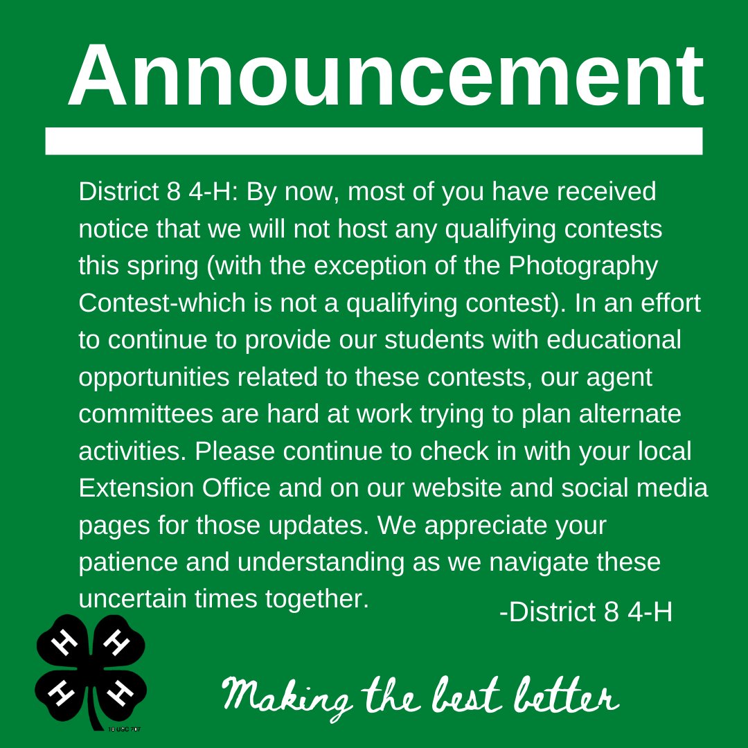 Please see below for an important update.