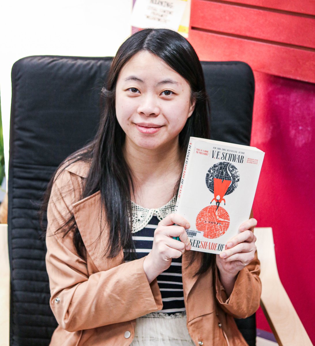 LangleySchools's tweet image. Grace’s pitch: “Parallel universes, all in danger!” The Darker Shade of Magic by V.E. Schwab is a great fantasy trilogy to get started on. 
#SpringBreakReading