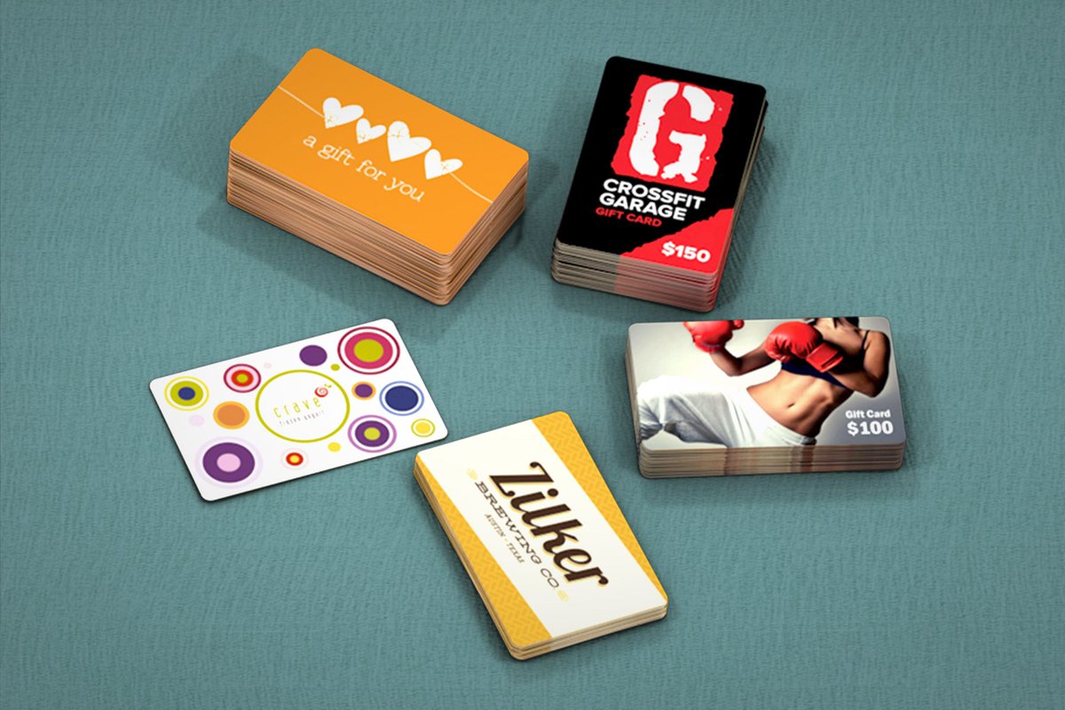 PrintedPlastic's tweet photo. Offering #GiftCards is widely being considered the top way to generate income during #socialdistancing, is your business stocked up? https://t.co/3H82zvEf98 https://t.co/6n3uGq6k4F