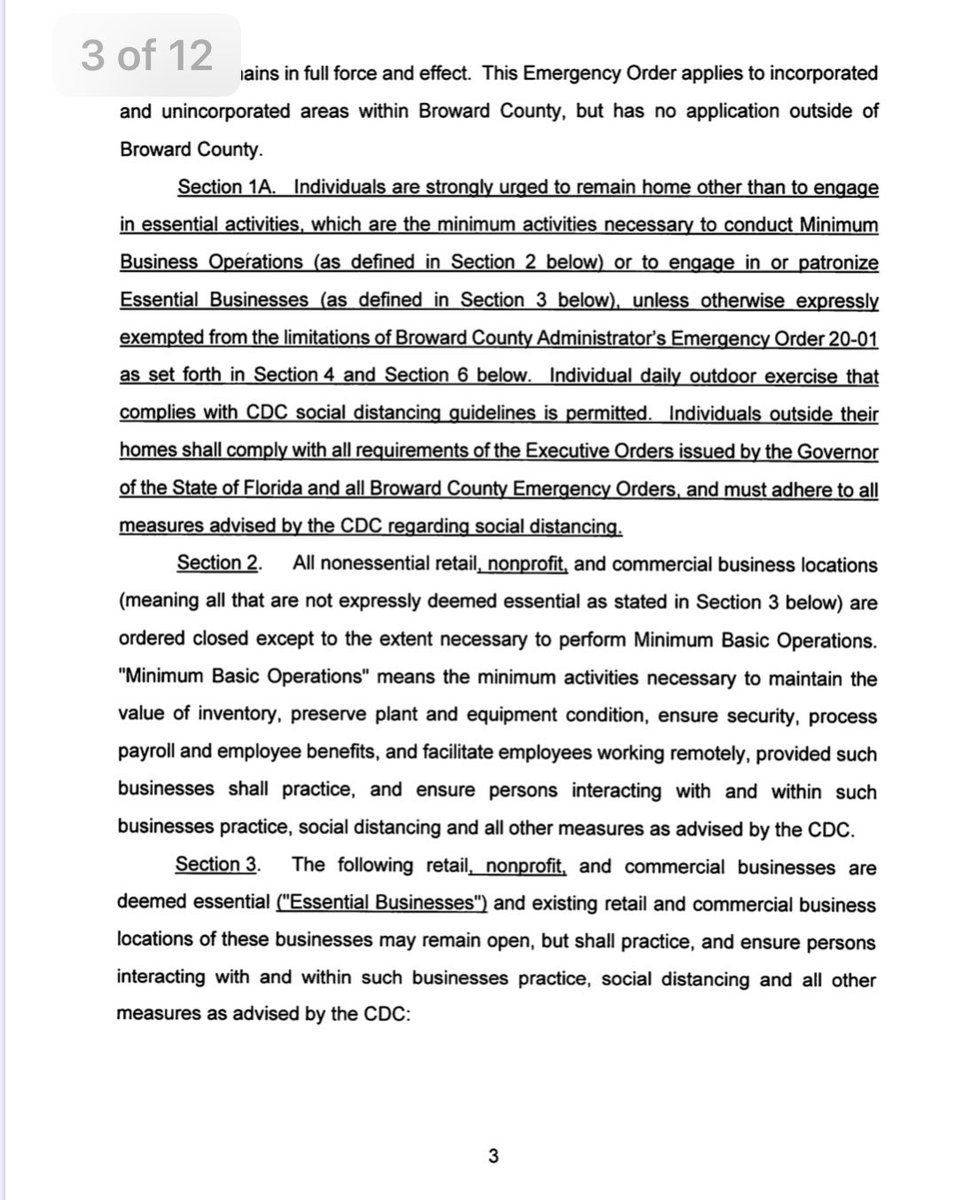 beamfurr's tweet photo. Just released: Broward County Emergency Executive Order https://t.co/usnR0jT3h2