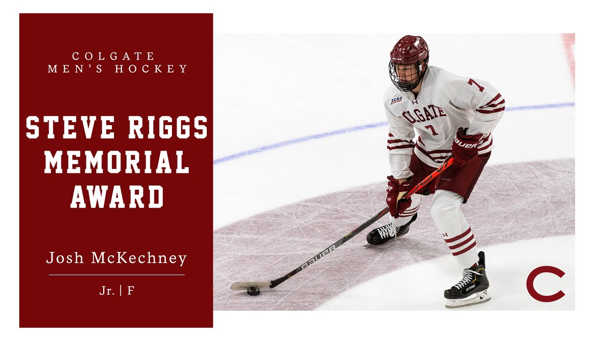 The Steve Riggs Memorial Award recognizes gentlemanly play and a high standard of ability. 

He was steadfast in the faceoff circle, our 2019-20 honoree is Josh McKechney! #Trust