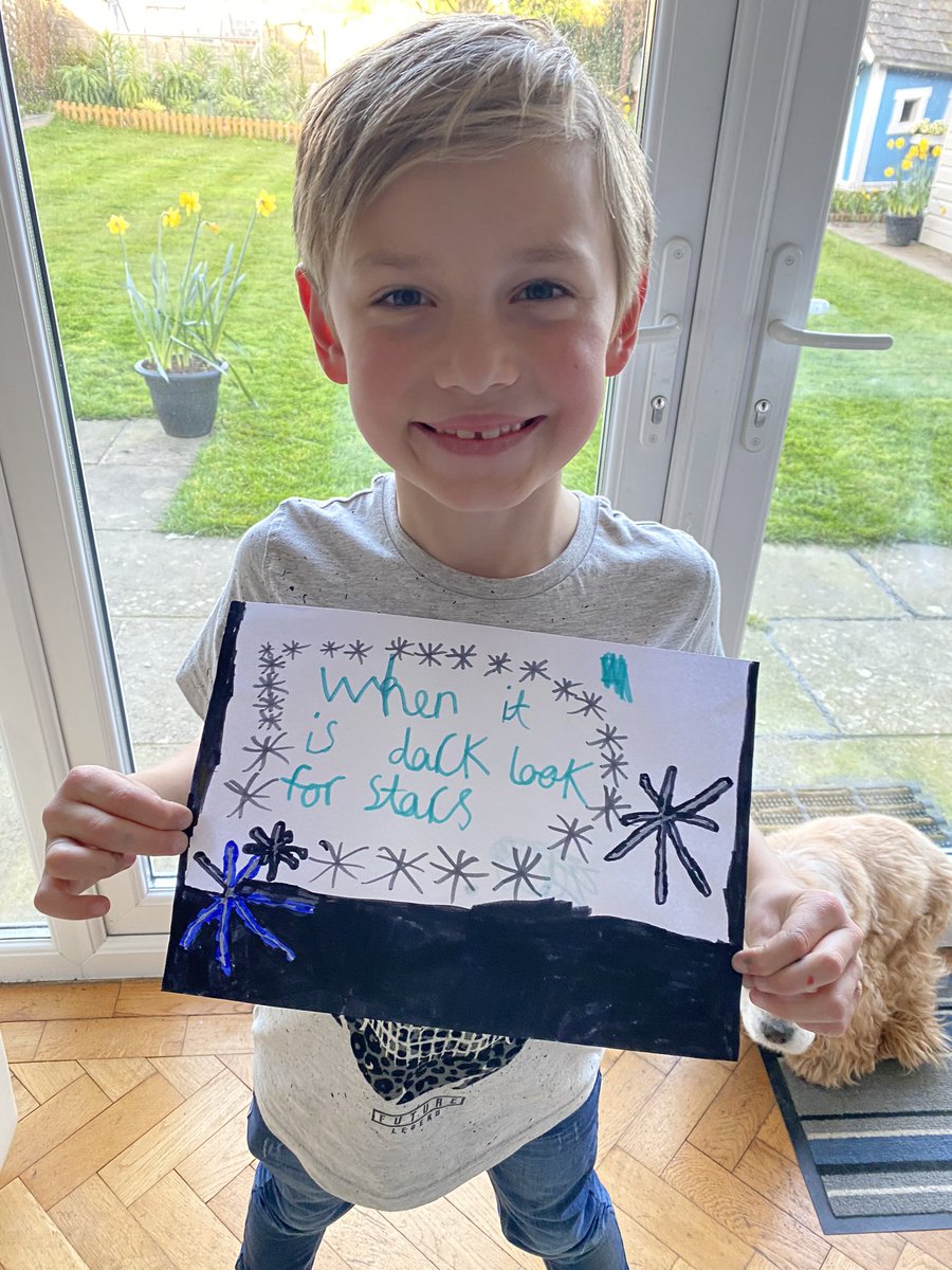 crepeescaped's tweet photo. The Crepe Escape’s littlest team member next creation. They have been in our shop window since we closed. He chose the words. Stay safe and healthy. Sending love to you all 💙. Missing you all 💙. .
.
.
.
.
#whenitsdarklookforstars #sendinghugs #rainbow #youvegotthis #kindwords https://t.co/RzlQCaV8ry