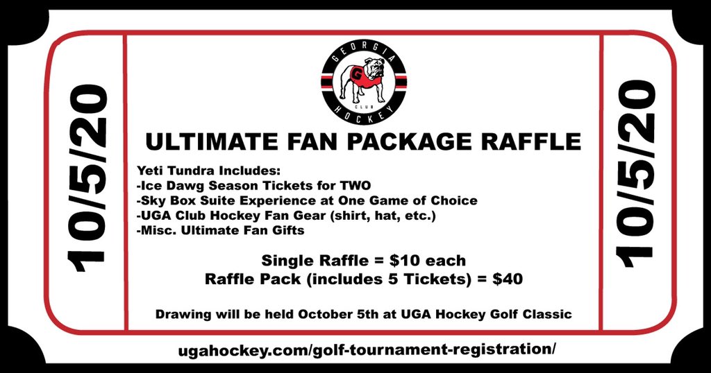 UGAHockey's tweet photo. We have now added raffle ticket purchases to the website! ποΈ All sponsorships and raffle tickets for the Golf Classic can be purchased in the link below or from a player.
https://t.co/eBV5PLmI2v
#GoDawgs πΆ // #IgniteTheIce π₯ https://t.co/1e3auVOS6x
