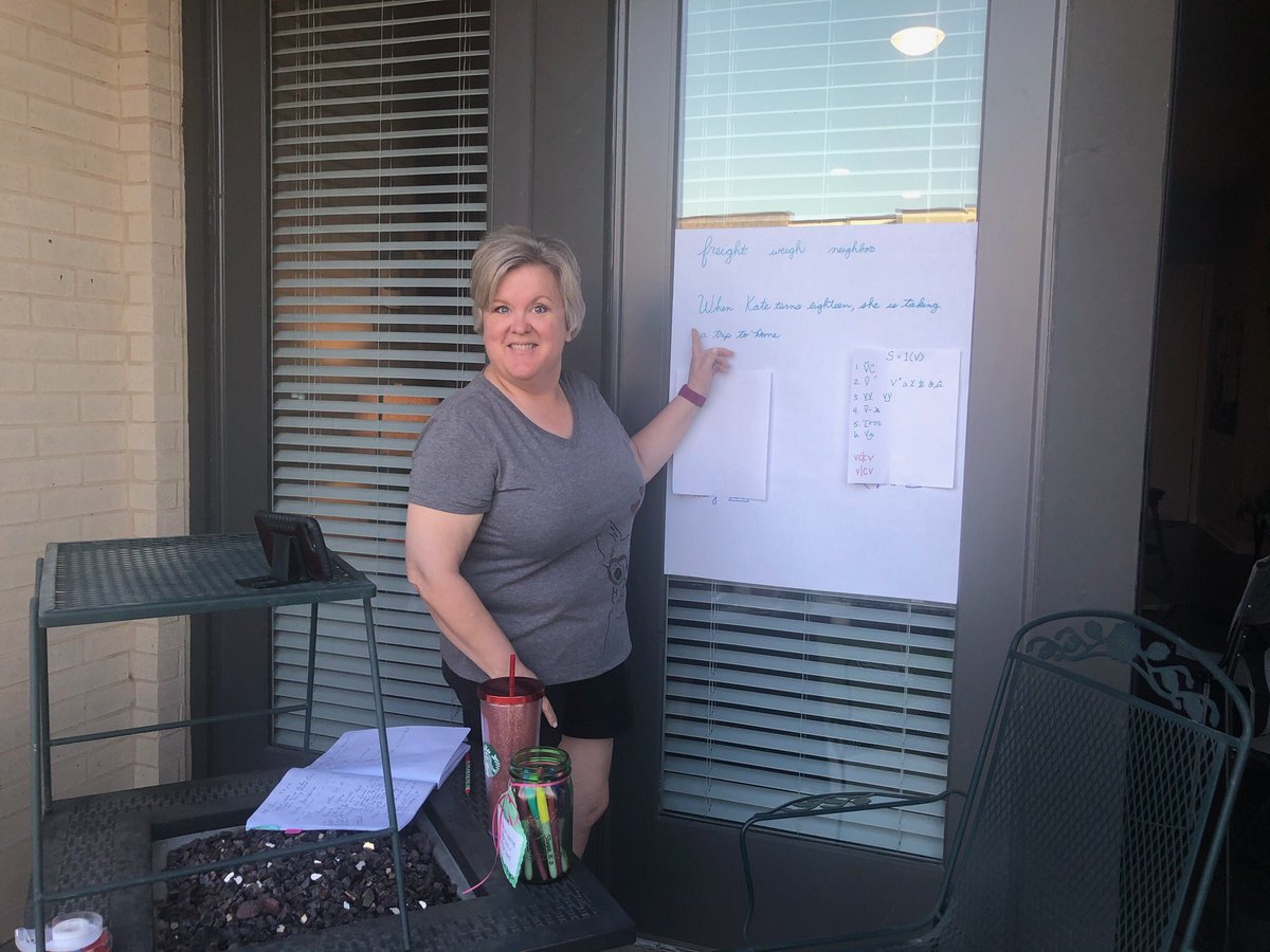 Brenda_Milum's tweet photo. When students can’t come to your class, you make a way for them to get instruction another way. ⁦@canSTEM⁩ #BeCannonProud #gcisdlit https://t.co/Oxs781ComV