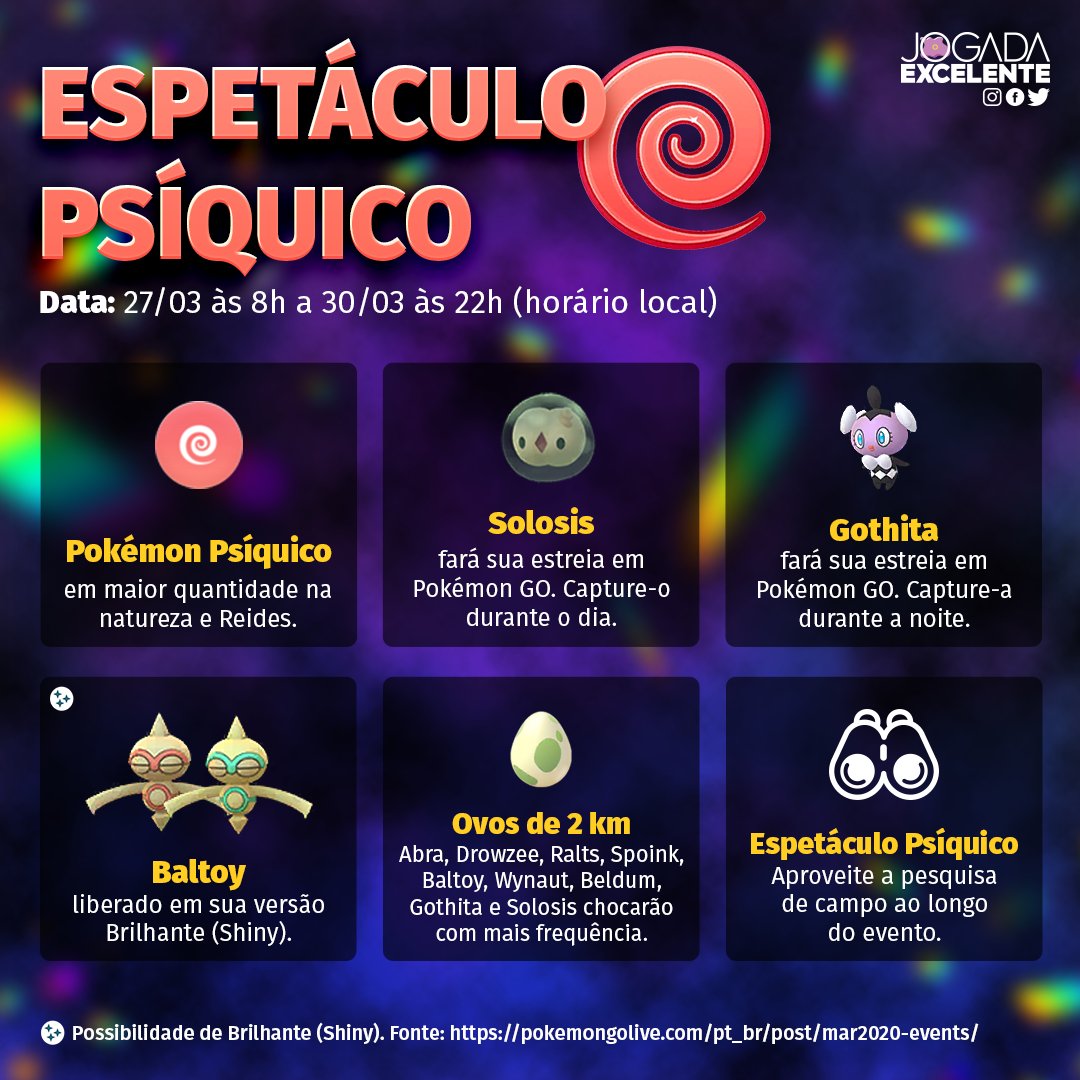 ◓ Pokémon GO: Evento Espetáculo Psíquico