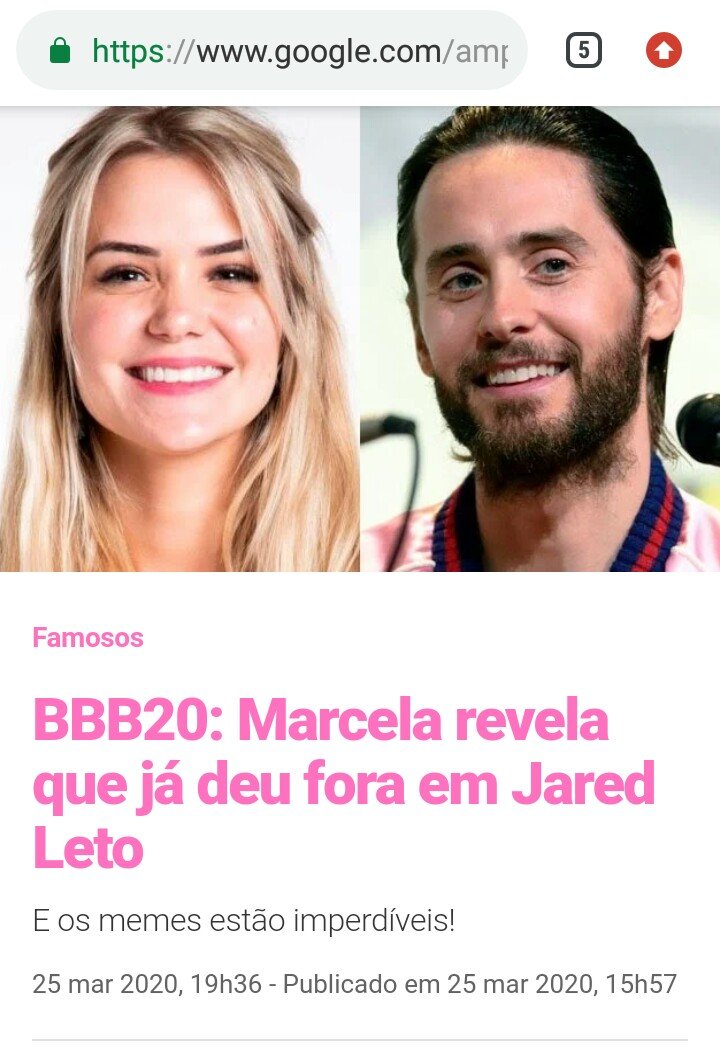 kitt_katy's tweet photo. Member of a reality show in Brazil (Big Brother Brasil 2020) says he already dismissed @JaredLeto at a party in the USA.
Hahaha Fake news #JaredLeto?
 @CAPRICHO @bbb 
 https://t.co/H2p3as95oI https://t.co/NJupo3DZSi
