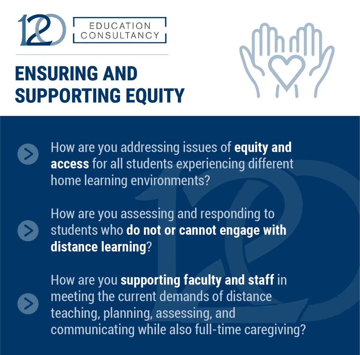 120Education's tweet photo. Ensuring equity-one of the most urgent issues educators are facing during the rapid transition to #distancelearning. How are you supporting equity for your students, families, teachers &amp; staff? What's working? Where do we need to act? How can we help? #120shares #BetterTogether https://t.co/VZlB8pTn46