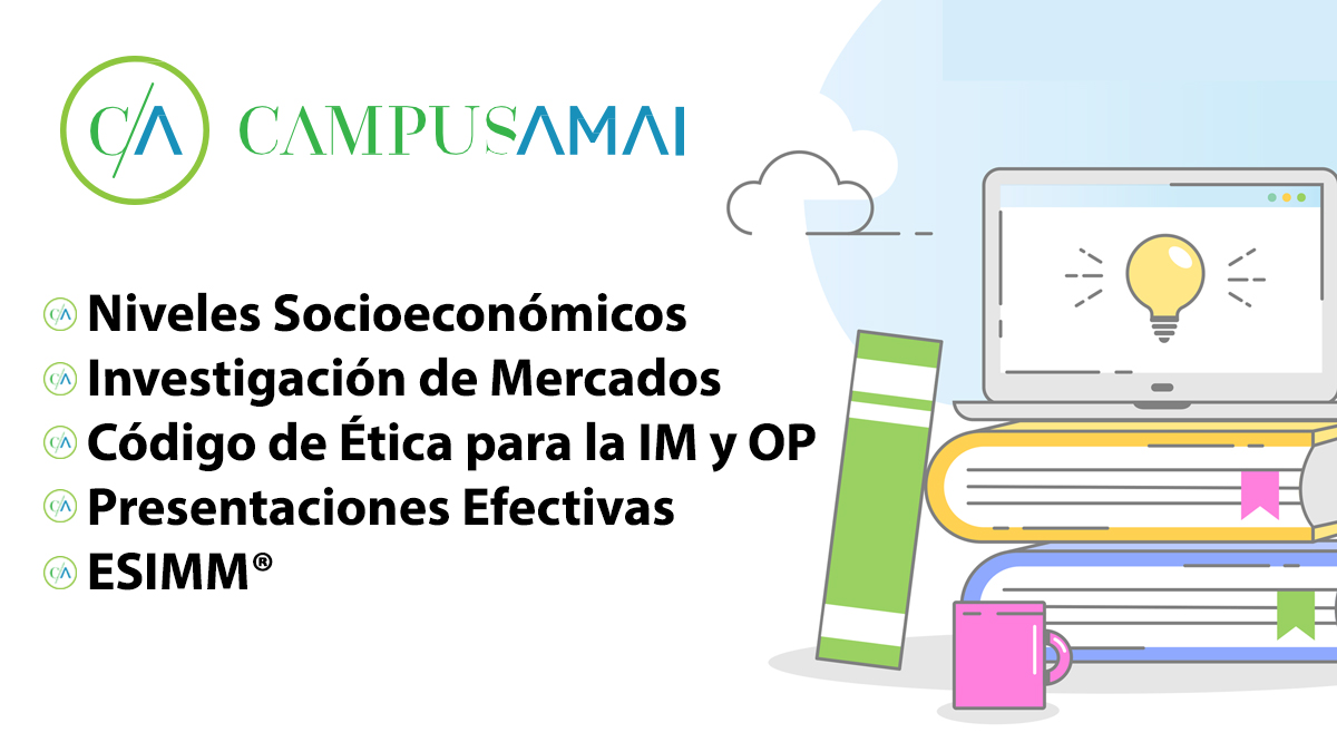 AmaiMexico's tweet photo. ¿Ya te inscribiste a #CampusAMAI?

5 Cursos en línea disponibles y muchos más por venir:
📲Niveles Socio Económicos.
📲Introducción a la investigación de mercados.
📲Presentaciones Efectivas.
📲Código de Ética para la IM y OP.
📲#ESIMM®

Regístrate ahora:
https://t.co/v9HrHA3UzZ https://t.co/S8gNrYlOdv