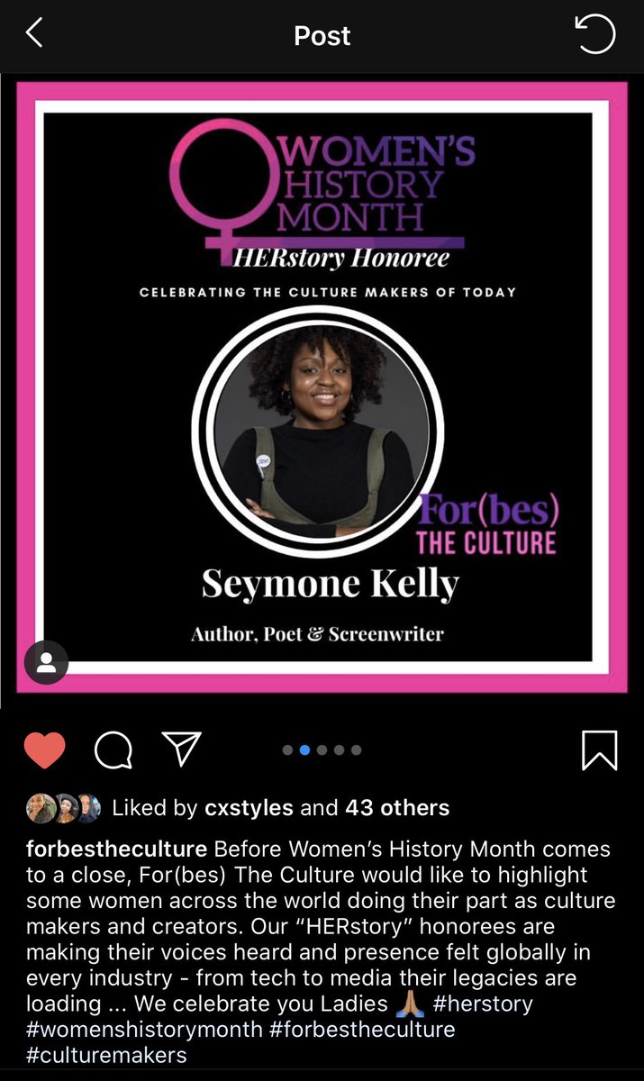 #herstory #WomensHistoryMonth #forbestheculture #honoree 😜