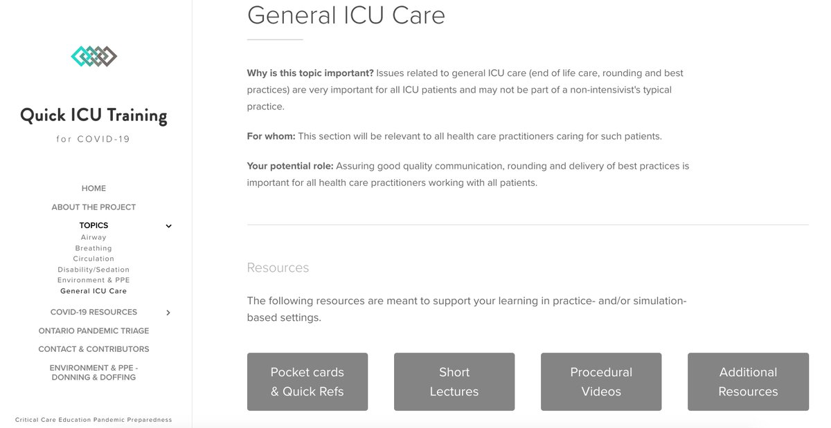 DavidJuurlink's tweet image. For MDs who don't cover ICU but might have to soon, here's an evolving online resource created by colleagues across Ontario quickicutraining.com Many thanks to @BrianCuthberts8 et al.
