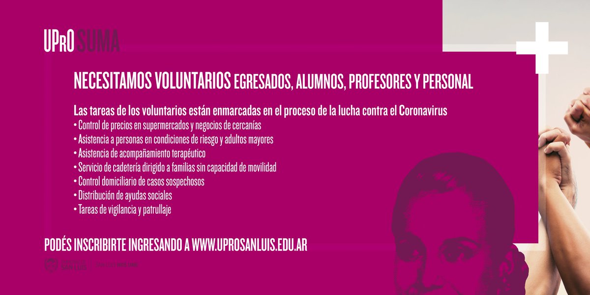 uprosanluis's tweet photo. ➕❤🇦🇷 Contribuir es crear una mayor solidaridad, si vos estás bien, nosotros también.➕❤🇦🇷
#ComunidadUPrO #UPrOSuma #YoMeQuedoEnCasa #CuidemonosEntreTodos #SeamosResponsables #SanLuisNosUne https://t.co/RS0Z1QvUY4