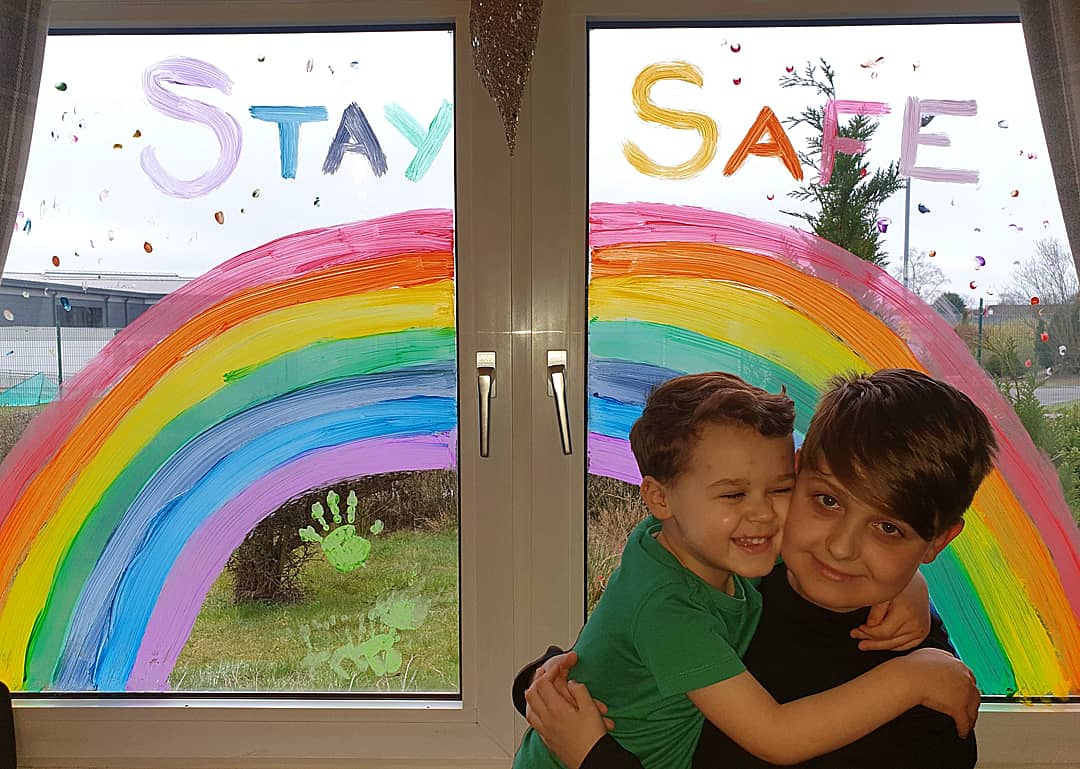 LynnD91's tweet photo. @St_BarbarasPS the boys loved getting involved in the iSpy a rainbow game 🌈 #staysafe #stayhome #ProtectOurNHS https://t.co/uNldWc4U3l