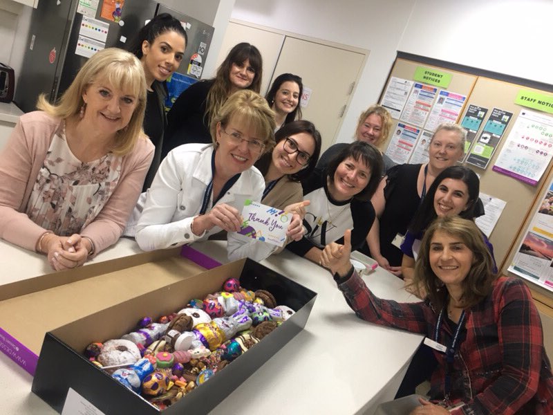 How fantastic- walked into morning tea to find a surprise gift box to MTP staff from parents - to say thanks for the hard work getting home schooling up and running. Ps never get in between a hungry, tired teacher and a doughnut! ⁦<a href="/CatholicEdParra/">Catholic Schools Parramatta Diocese</a>⁩ ⁦<a href="/gavhays/">Gavin Hays</a>⁩