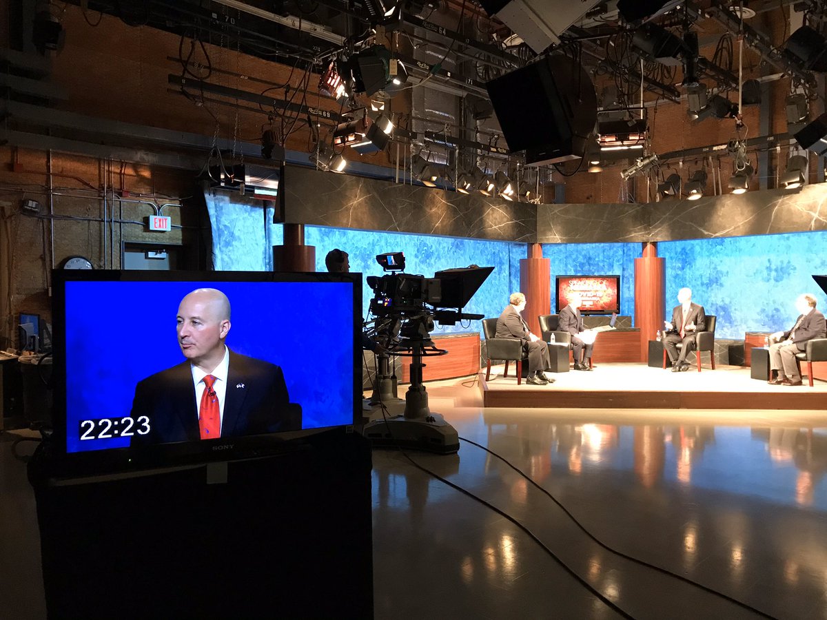 Behind the scenes at <a href="/NETNebraska/">NET is now Nebraska Public Media</a> — tune in now to watch @GovRicketts’ town hall!