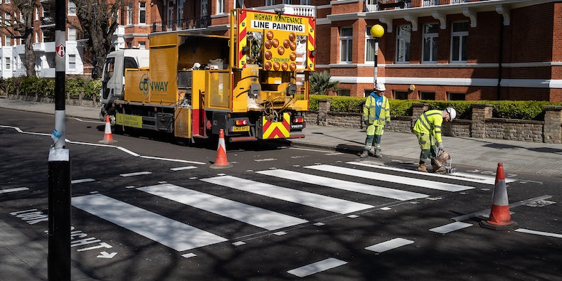 Abby Road gets a makeover because no one is outside. #Beatles  #abbyroad #UK #winnipeg