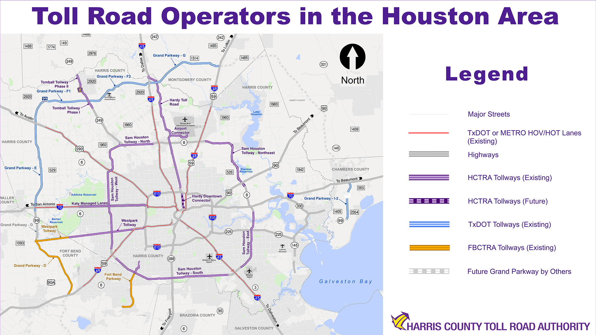 Houston Toll Road Map Harris County Toll Road Authority Twitterissä: "Which Roadways Have Tolls  Waived By Harris County? 🟣Sam Houston Tollway 🟣Hardy Toll Road 🟣Katy  Managed Lanes (Not Hov) #Harriscounty Portions Of: 🟡Westpark Tollway  🟡Fort Bend