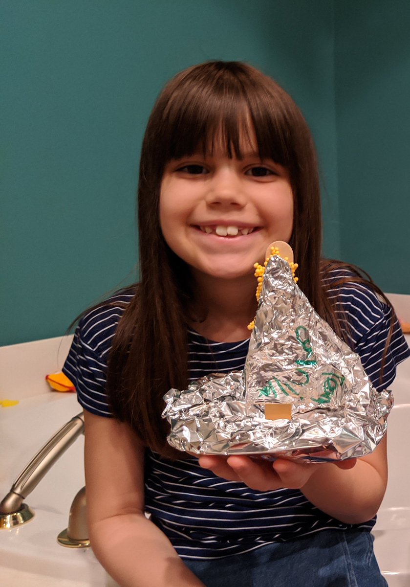kelley_og's tweet photo. Luckily, we don't build for the Navy. 3-ingredient boats for today's #ESE_SOAR challenge. It floated, but the sail went overboard. @HumbleISD_ESE https://t.co/WCcacVcNzw