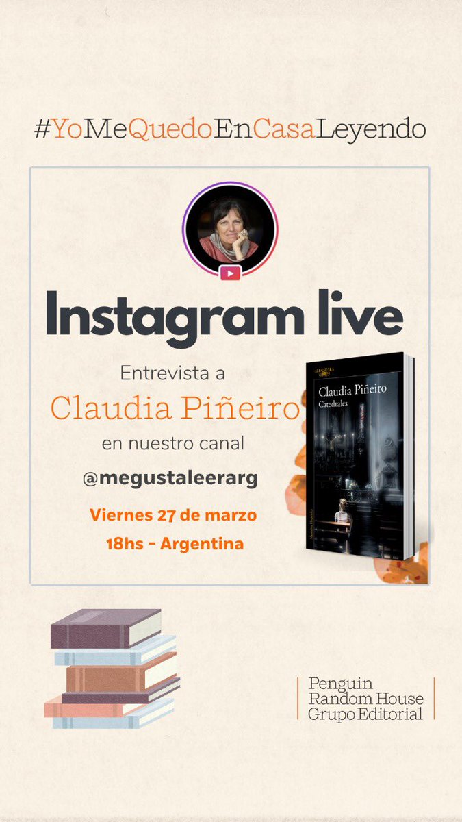 claudiapineiro's tweet photo. Mañana viernes a las 18 hacemos vivo en IG desde la cuenta de @megustaleerarg en IG para hablar de bueyes perdidos y de Catedrales. Conéctate y mándame tus preguntas. Nos vemos! https://t.co/DfVszwT24r