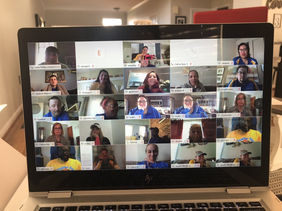 JP_the_AP's tweet photo. We are #StrickerStrong @strickerpride  Amazing participation in our virtual faculty meeting! Tuned in, excited, and ready to teach our students! Let’s do this!!!!! The last pic is so true!!! @LPhillipsFriend @MissyDoscher @SusanTruesdell https://t.co/bog7aJhzyf