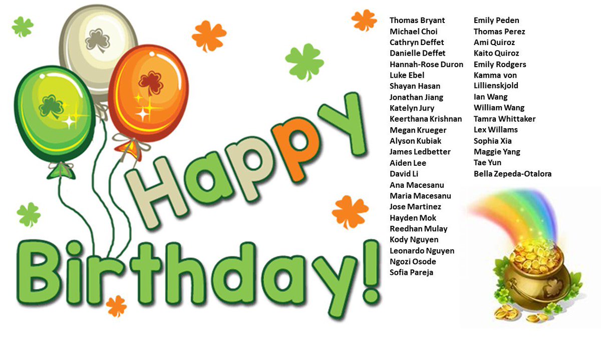 Wishing all our March Swimmers a pot of good luck, good times and good friends. Happy Birthday from Katy Aquatics!