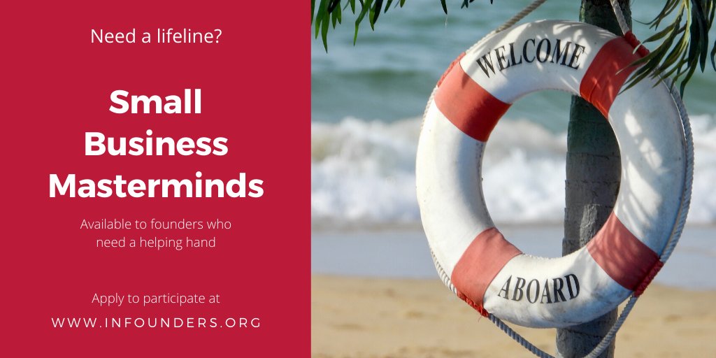 For our next #Mastermind, we're offering free membership to #entrepreneurs that have been impacted by COVID-19. If you could use a team of allies to help you through your challenges, send us your application this week!

infounders.org
#SmallBusinesses #ourcommunity