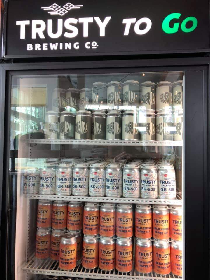 .<a href="/TrustyBrew/">Trusty Brewing Co.</a> can take care of your quarantine brew supply. They've got a fridge full of cans to-go! Stop by and stock up.