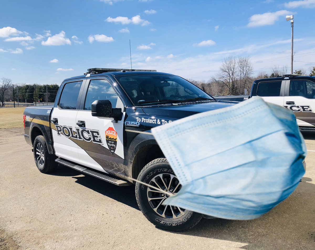 wyomingpd's tweet photo. Chief: “Get the squads equipped with PPE”

...K he should’ve been more specific. https://t.co/Y0rbLc48mI