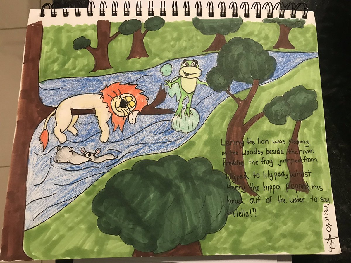 BriaCoale's tweet photo. A full landscape today, by AJ! Thanks for the inspiration, @elyactivities and @WillSliney! #wewilldraw https://t.co/Po2Pv0dTq1