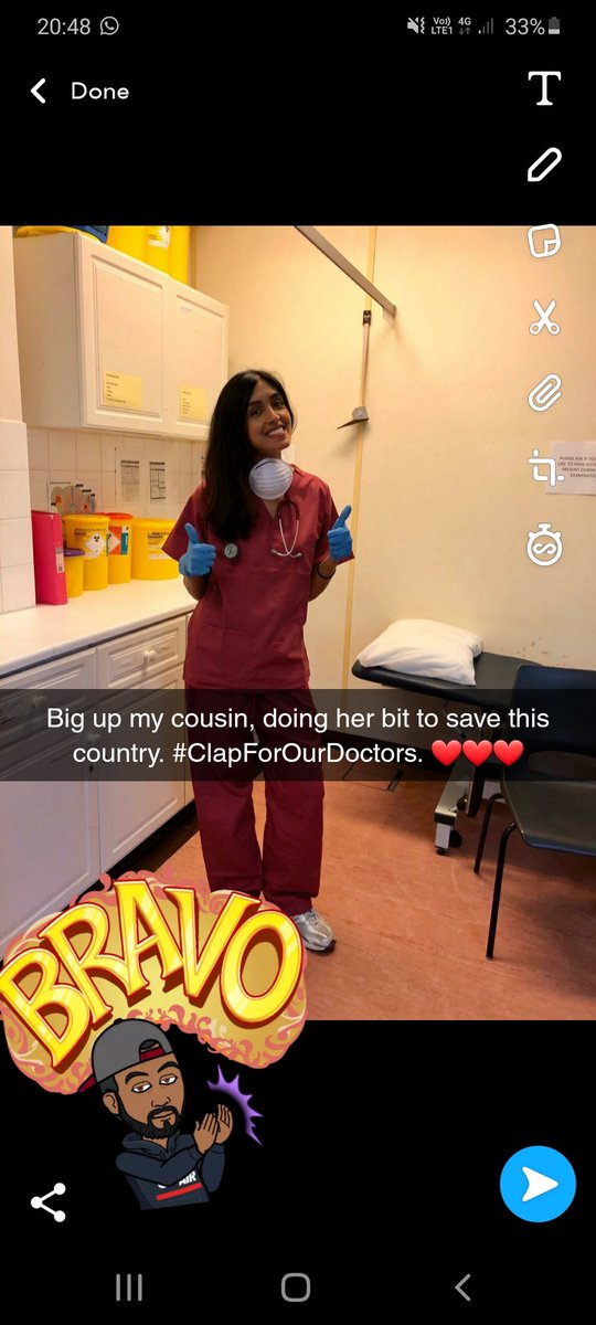 REMERJ's tweet photo. My cousin doing her bit to save our country. ❤ #clapforNHS #clapfordoctors #ClapForCarers 🏴 https://t.co/8XYGka0i98
