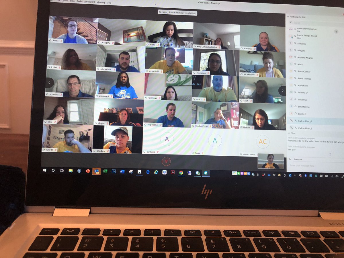 strickerpride's tweet photo. First Stricker Virtual Faculty Meeting at 62 participants! #TeamStricker https://t.co/Lb3CqlUlCJ
