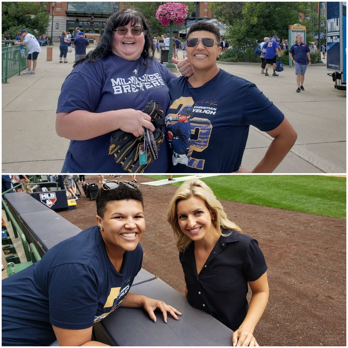 amber_schoeder's tweet photo. @fswisconsin @Brewers My first ever live Brewers game, last August! Everyone was so nice and kept offering to take pictures for my Mama and I! Had the ultimate fangirl moment after the game... thanks @SophiaMinnaert ! 💙⚾️💛 #MillerParkMemory https://t.co/7BY9Sy2E5g