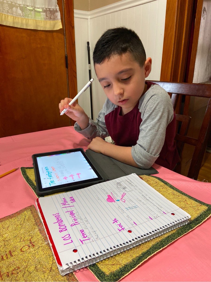 msvidal4's tweet photo. Mateo wrote in his Spanish reading journal after reading a book on Raz-Kids. He also posted 3 facts on SeeSaw about firefighters in English. He's proud of his biliteracy! #KomenskyMatters #bsd100Inspires #ilschoolsstepup https://t.co/PnFBipR0Qo