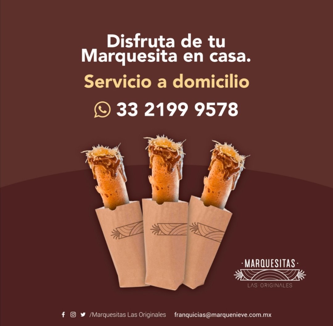 mlasoriginales's tweet photo. Ampliamos nuestros Paquetes a Domicilio... 📞3321999578 
#QuedateEnCasa #MarquesitasLasOriginses #OriginalesSoloHayUnas #ElPostreDelDeporte #ServicioADomicilio https://t.co/0L04gBqEej