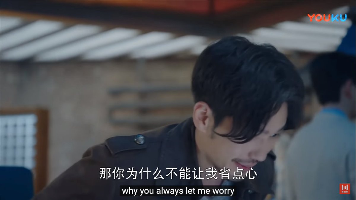 he is being told off by shen wei cus he made he worry cus he babie