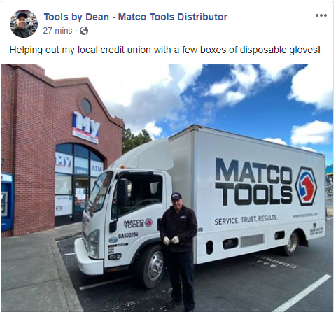 MycuCares's tweet photo. Thanks for the latex gloves, Tools by Dean.   Our local Matco tools distributor dropped off some gloves for us. https://t.co/sZT6tGXHz0