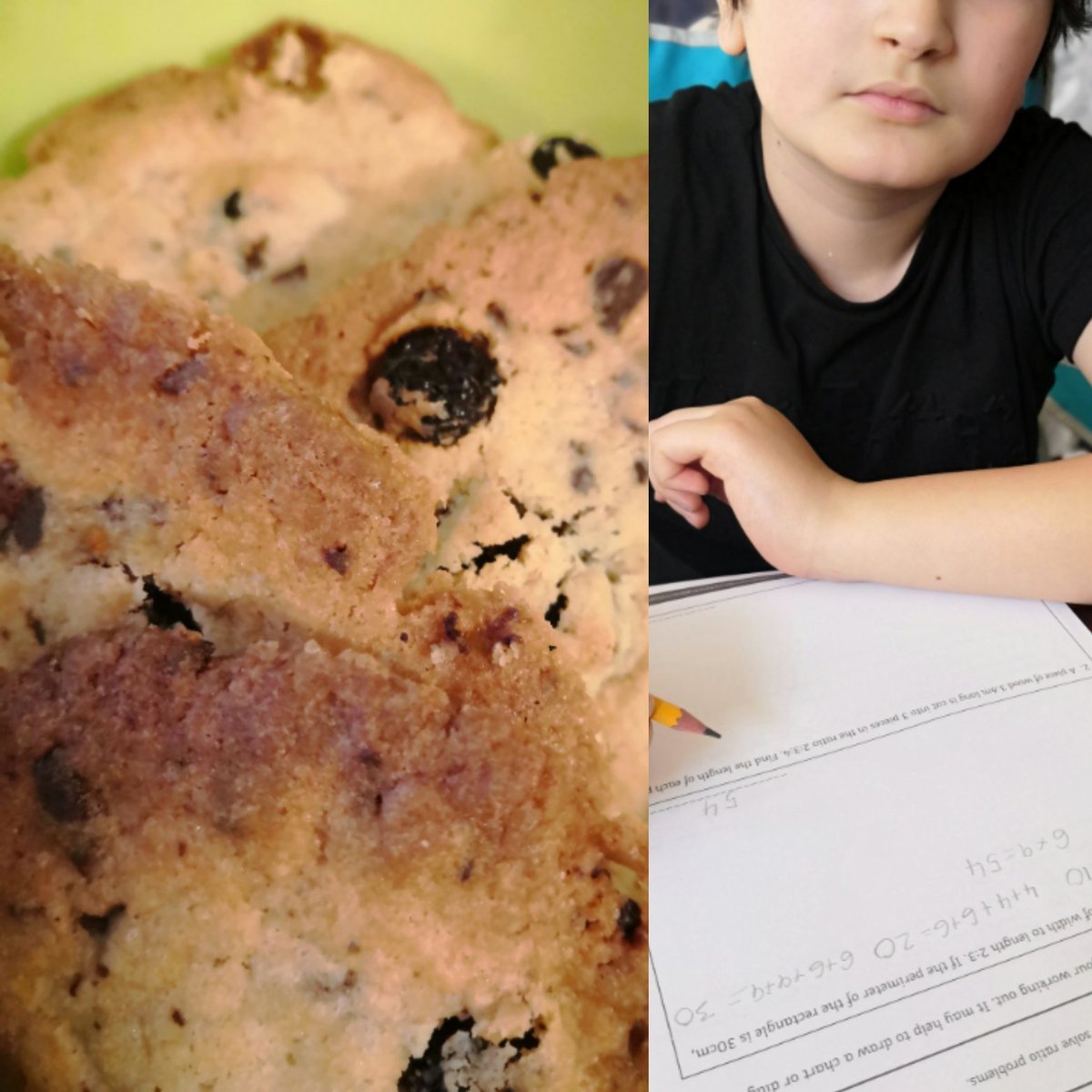 Liam has been hard at work studying Ratio, for maths.  We then used this knowledge to help make cookies. He calculated the ratio of flour to butter to sugar... we both agreed that the results were very tasty! <a href="/HightersHeath/">Highters Heath Community School</a> @Y6Heath