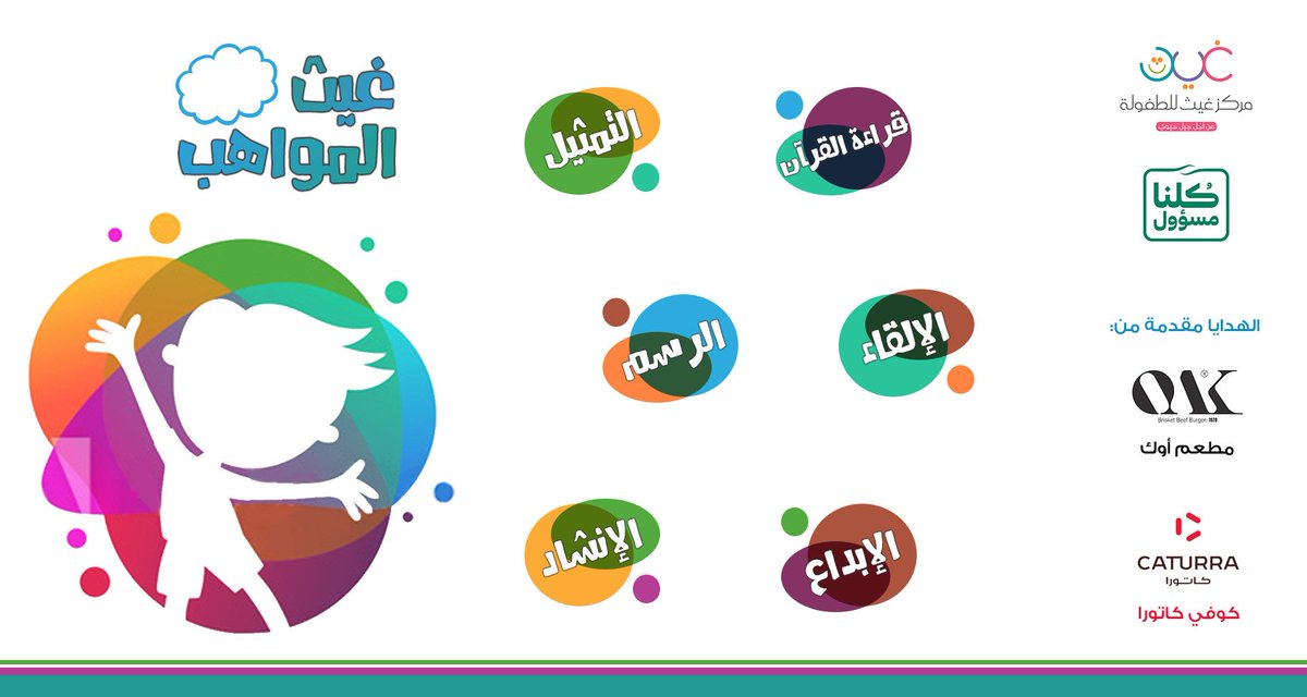 ghaith_kids's tweet photo. يدعوكم #مركز_غيث_للطفولة 
للمشاركة في #مبادرة
🤩غيث المواهب🤩

شارك معنا وكن أول #الأطفال باستعراض أفضل #المواهب في:
قراءة القرآن
التمثيل
الرسم
الإلقاء
الإبداع 
الإنشاد

قم بتصوير موهبتك فيديو في أحد المسارات المختارة👆
فالجوائز والقسائم مقدمة من شركائنا:
@Caturrasc
@Oak_brisket https://t.co/a0N0zCaJyr