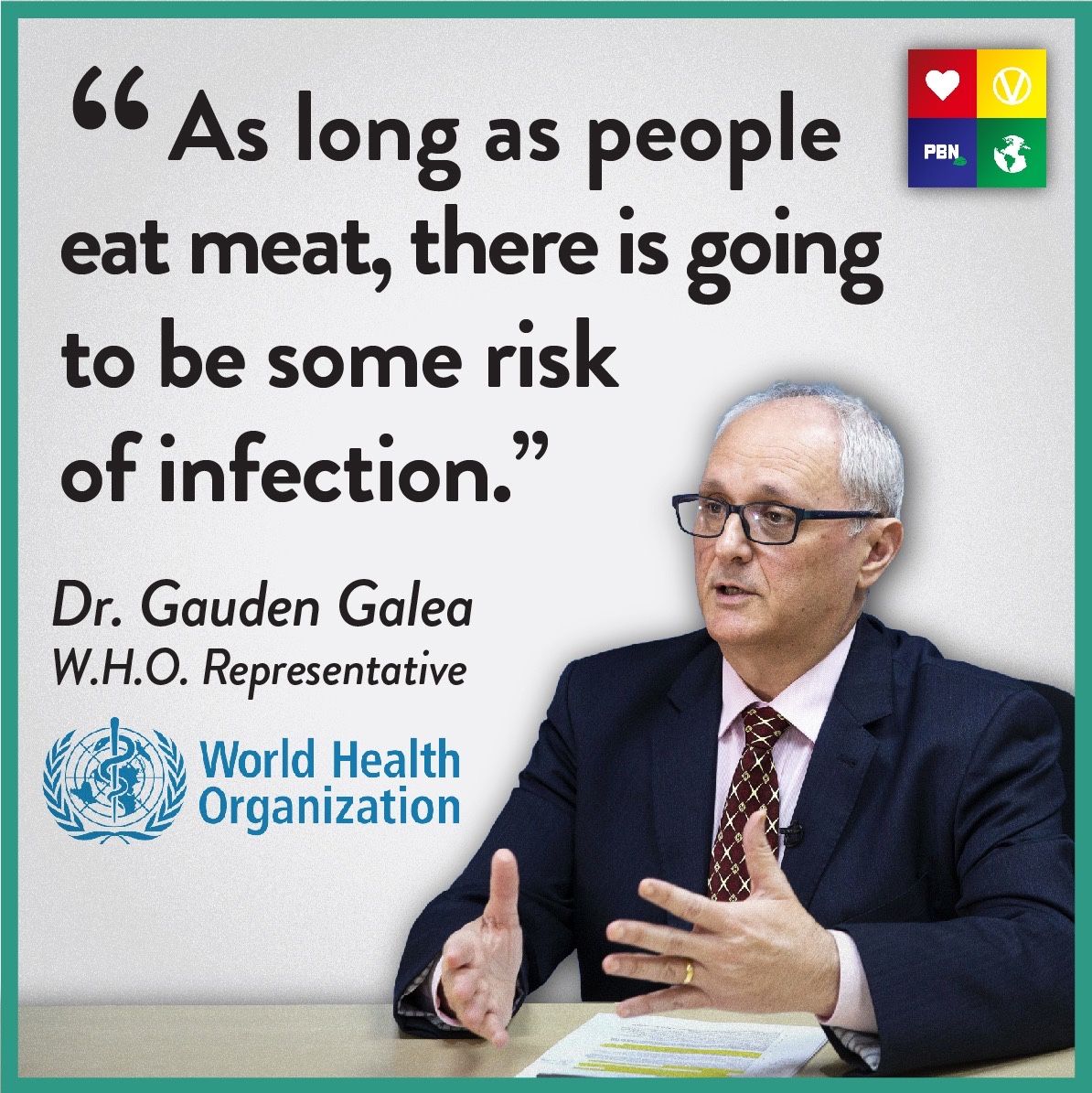 PlantBasedNews's tweet image. “As long as people eat meat, there is going to be some risk of infection” - @WHO Representative