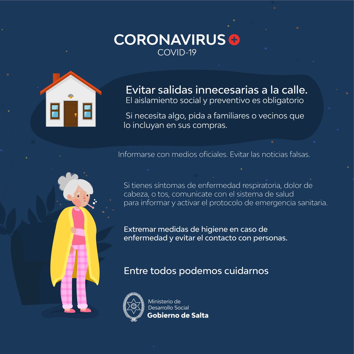 RECOMENDACIONES PARA ADULTOS MAYORES 

🧓👵♥️  Entre todos podemos cuidarnos 

#SeamosResponsables #SeamosSolidarios