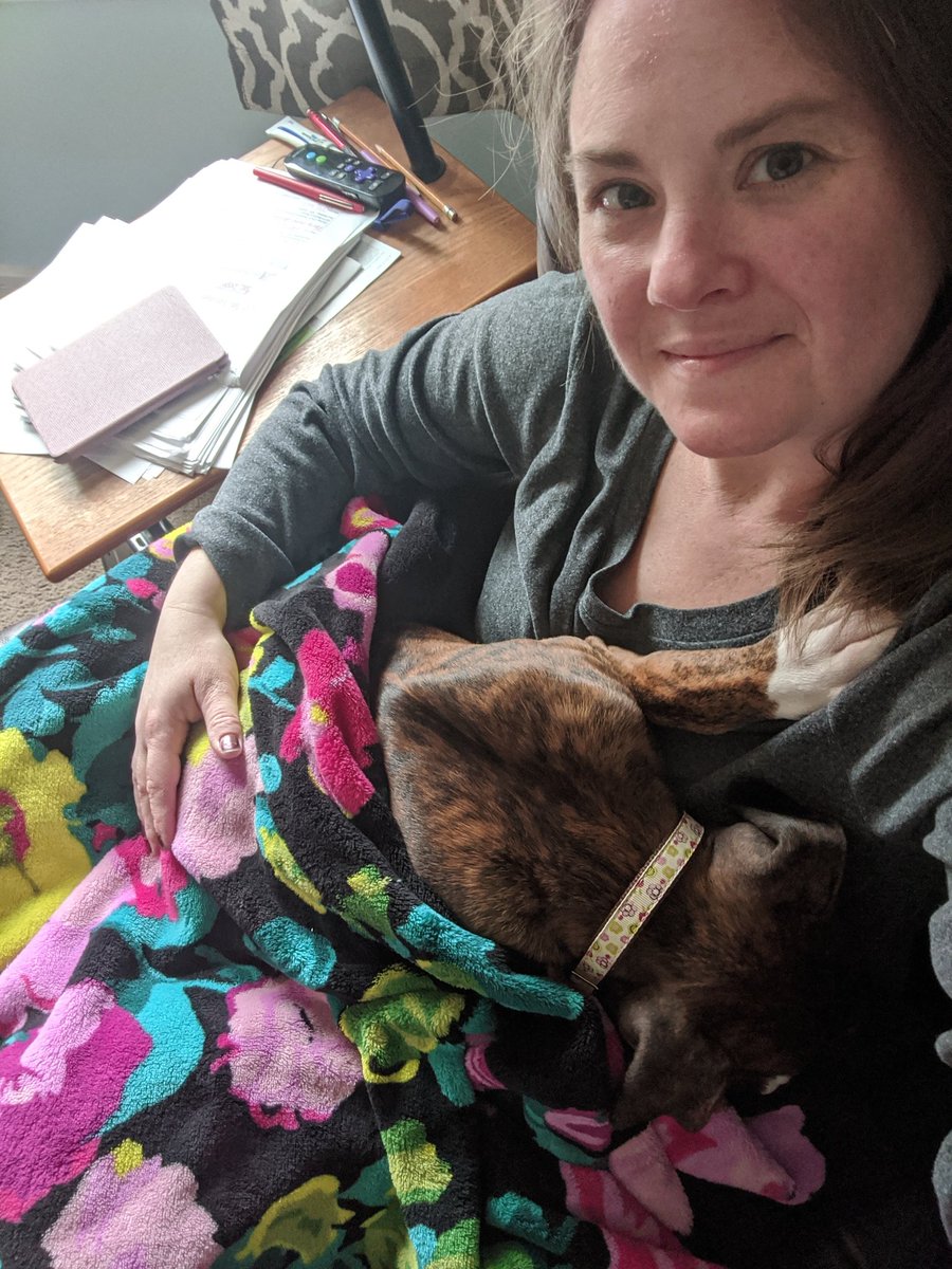 Ms. Blaesi and her puppy Mia snuggled up in their favorite blanket after a long day of playing outside! #gccares #GCPride