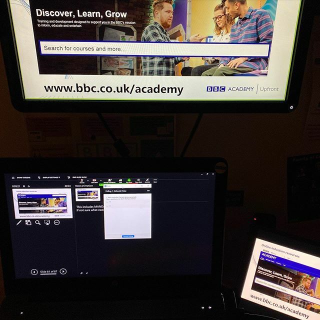 JeremyBuxton's tweet photo. Today, I ran my first ever virtual training course/webinar! Clearly face to face training is impossible to deliver now, but the @BBCAcademy continues to empower and educate our staff in these difficult times.
The #BBCUpfront induction happened for our new members of staff f⦠https://t.co/U1pnmyBwrU