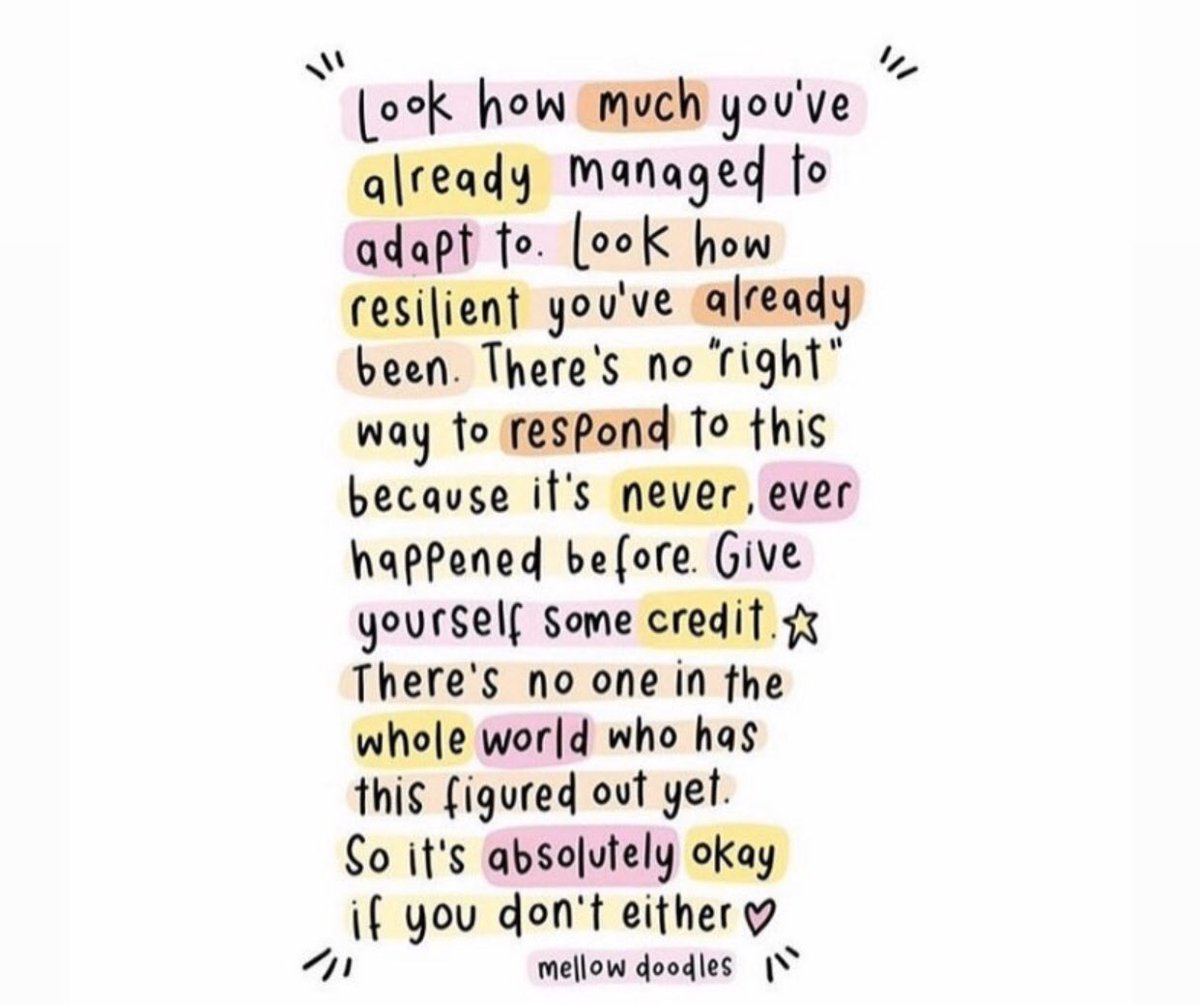 Court_Minnich's tweet photo. We’ve almost made it a full week of distance learning and this quote is perfection! I am so amazed at how well @KCIAcademy teachers and staff have adapted! We are all learning together! 💜💛 https://t.co/PKSvu1gl2U
