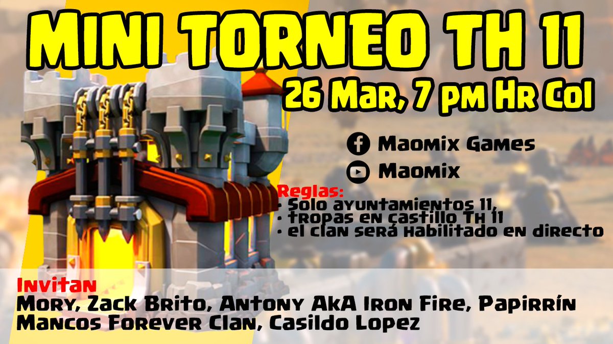 MaomixGames's tweet photo. Señores, hoy #TorneoTh11 patrocinado por Casildo lópez y nuestros parceros de @ForeverMancos au au au 
los esperamos banda 

@PCodhp @moryrivera https://t.co/ZH4bckfo1h