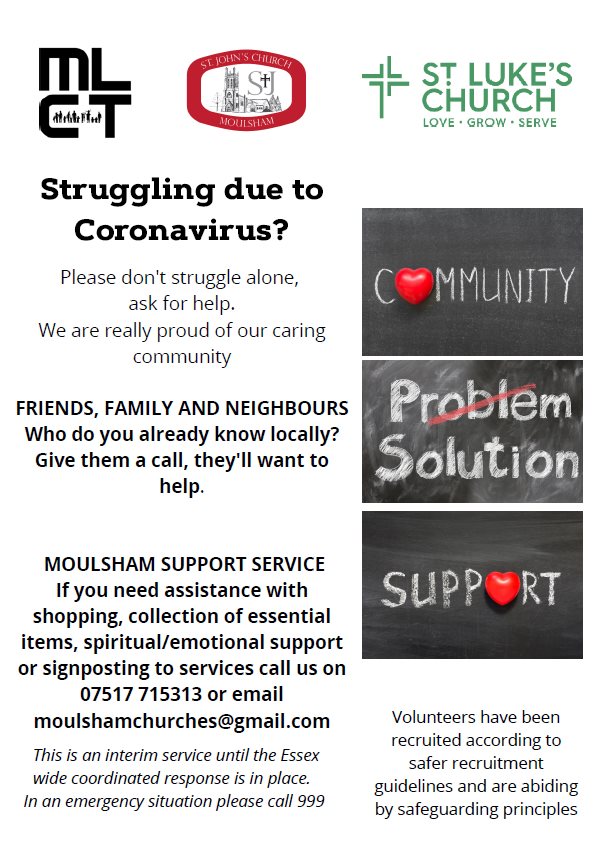 MarkSpringett's tweet photo. Need support in Moulsham, Moulsham Lodge &amp; Tile Kiln during the Corona Virus Lockdown? https://t.co/1LLmhgFVXk