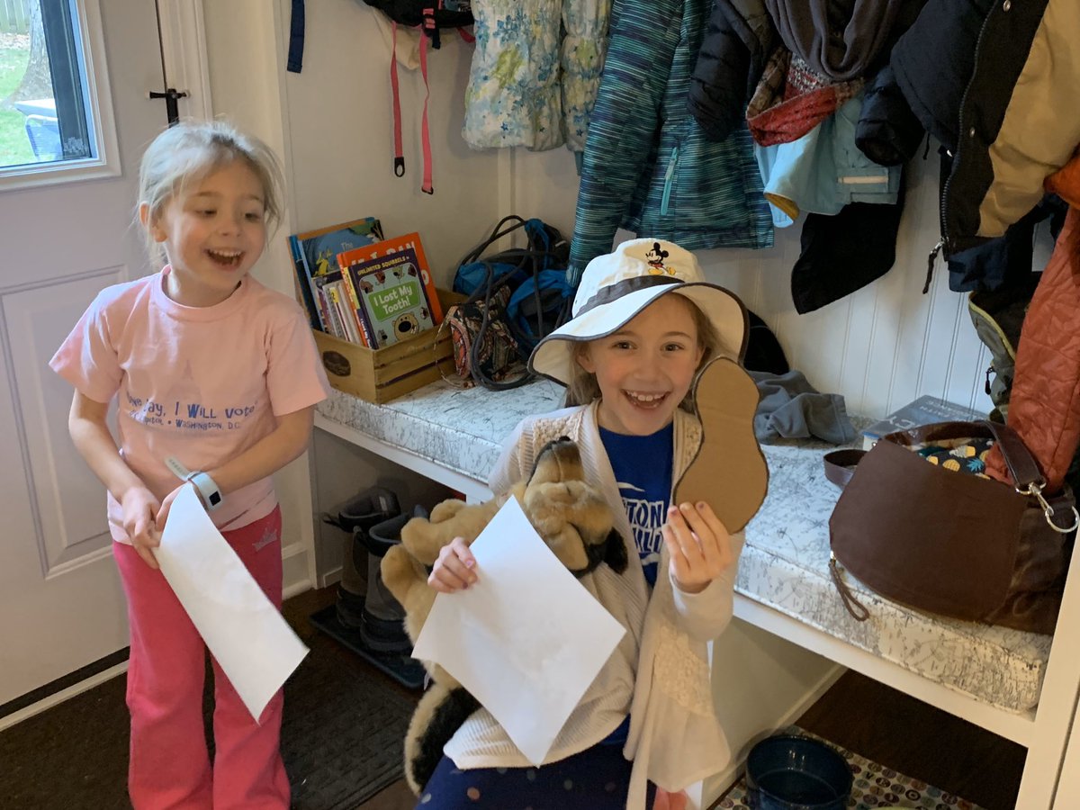 jenesampson's tweet photo. Today’s virtual trip took us to South Dakota to dig for dinosaur bones. We made a quick stop @FieldMuseum to get tips drop @SUEtheTrex. Her advice worked and we found a full Skelton. #diggingforbones #stayhome #springbreak2020 #familyfunathome https://t.co/xqtURbCI4g