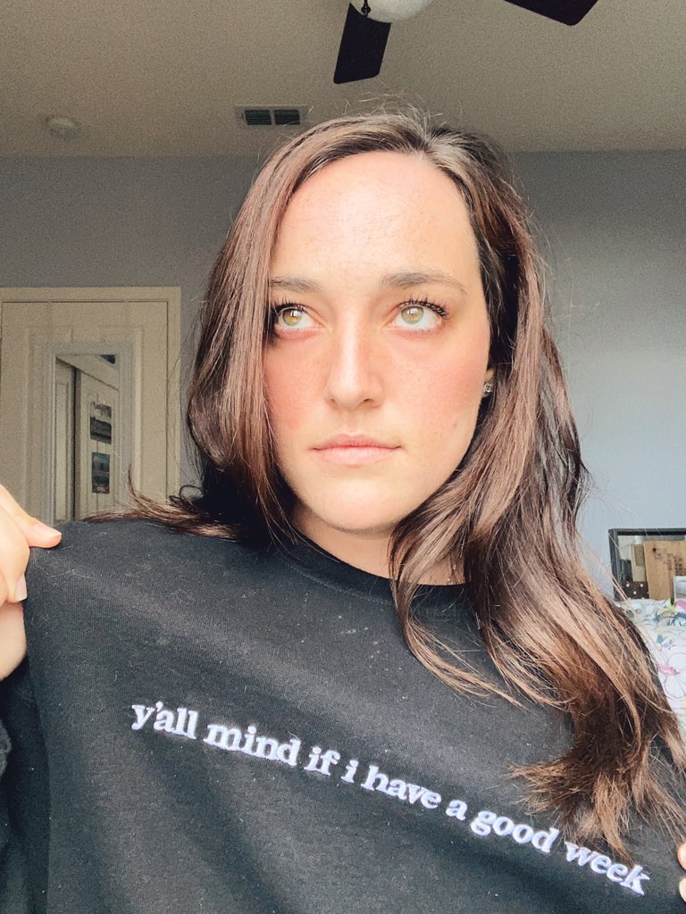 laulmaun's tweet photo. at this point, I’m wearing my @CaucasianJames sweatshirt ironically because i can’t remember the last time I had a good week https://t.co/S5kINyEy8P